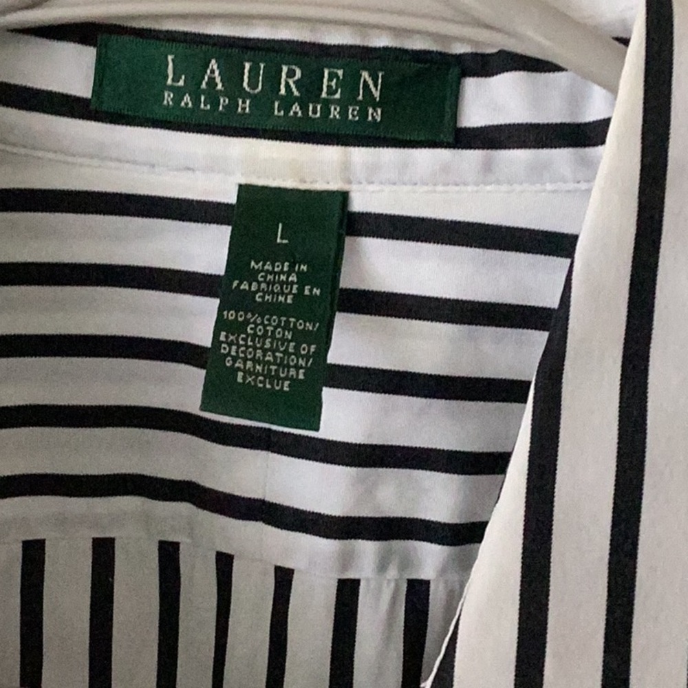 LRL Striped Button Down with Crest - image 6